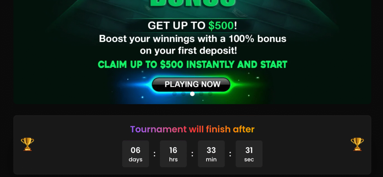 Crypto casino tournaments and events leaderboard showcasing players competing for Bitcoin and Ethereum prizes in 2025