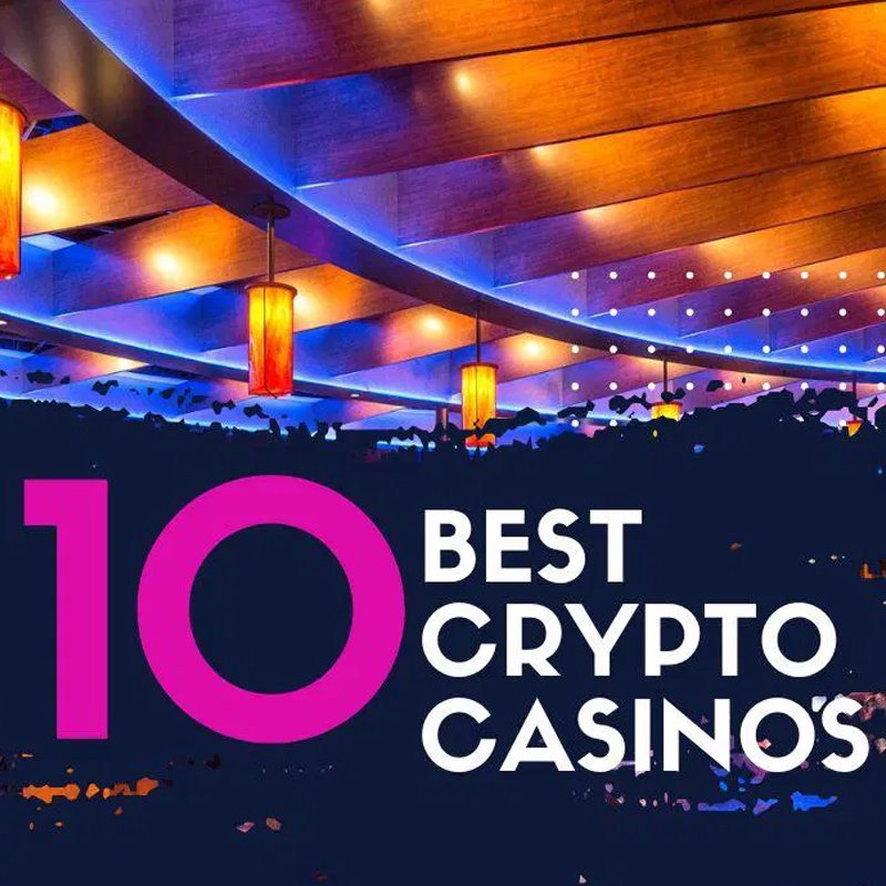 Top 10 crypto casinos in 2025 featuring Bitcoin, Ethereum, and gambling icons