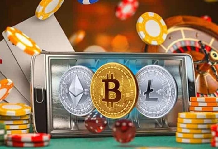 Blockchain dice representing the evolution of gambling from traditional casinos to crypto platforms